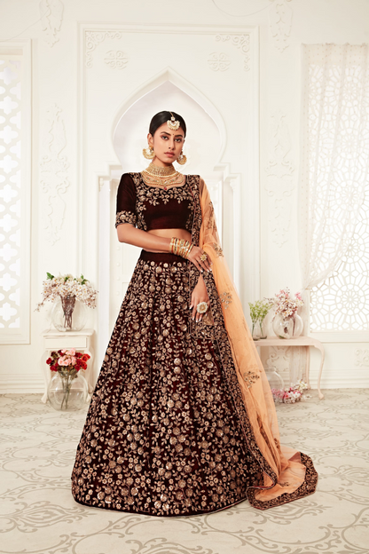 Designer Lehenga with Intricate Thread, Zari and Sequin Work