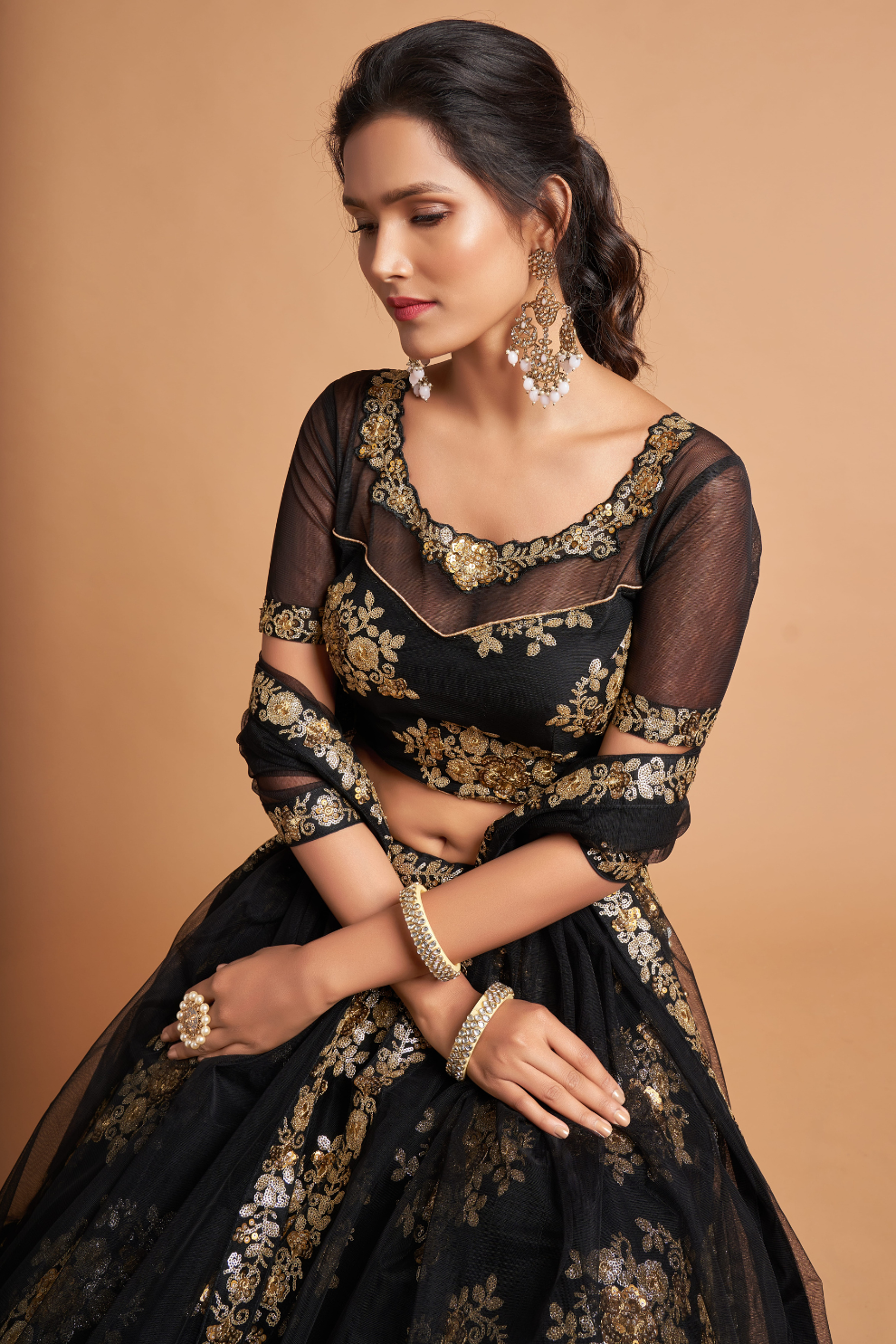 Radiant Zari and Multi-Sequins Embroidered Ethnic Ensemble