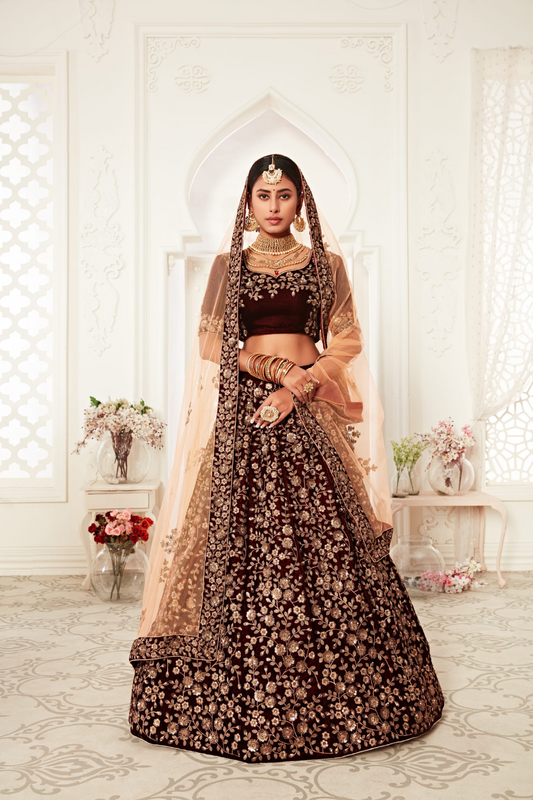 Designer Lehenga with Intricate Thread, Zari and Sequin Work
