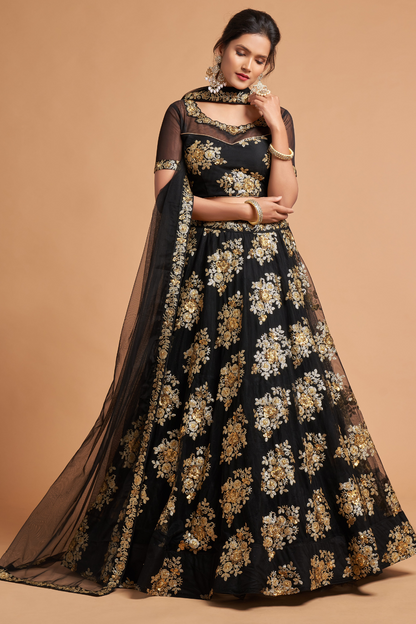 Radiant Zari and Multi-Sequins Embroidered Ethnic Ensemble