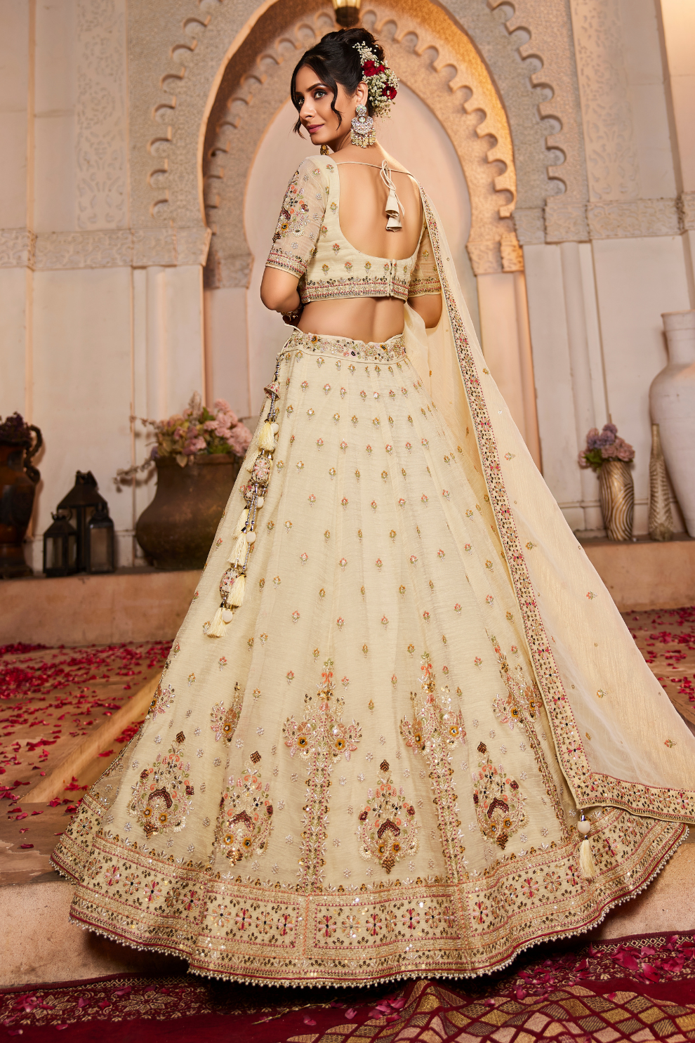 Tissue Lehenga Choli & Dupatta with Sequin Embroidery