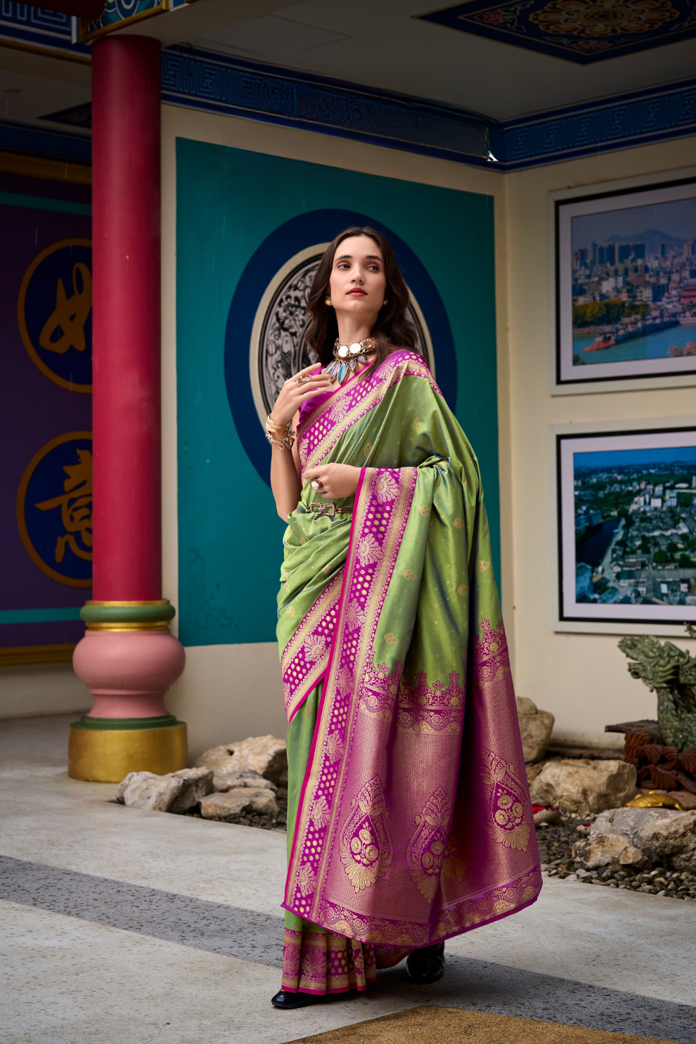 Silken Sparkle Tissue Saree Lightweight Charm with Luxurious Shine - LaVante Fashion