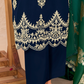 Graceful Navy Blue Bamber Silk Salwar Suit with Pearl Embroidery