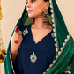 Graceful Navy Blue Bamber Silk Salwar Suit with Pearl Embroidery
