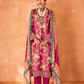 Pure Kanjivaram Salwar Suit with Digital Embroidered Borders