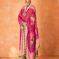 Pure Kanjivaram Salwar Suit with Digital Embroidered Borders