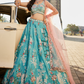 Satin Silk Lehenga Choli & Dupatta with Sequins Embroidery