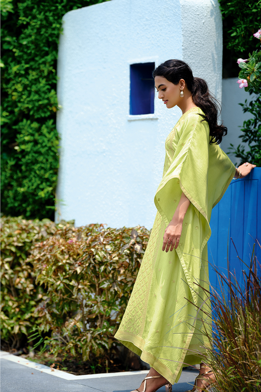 Elegant Viscose Woven Kaftan with Handwork Detailing