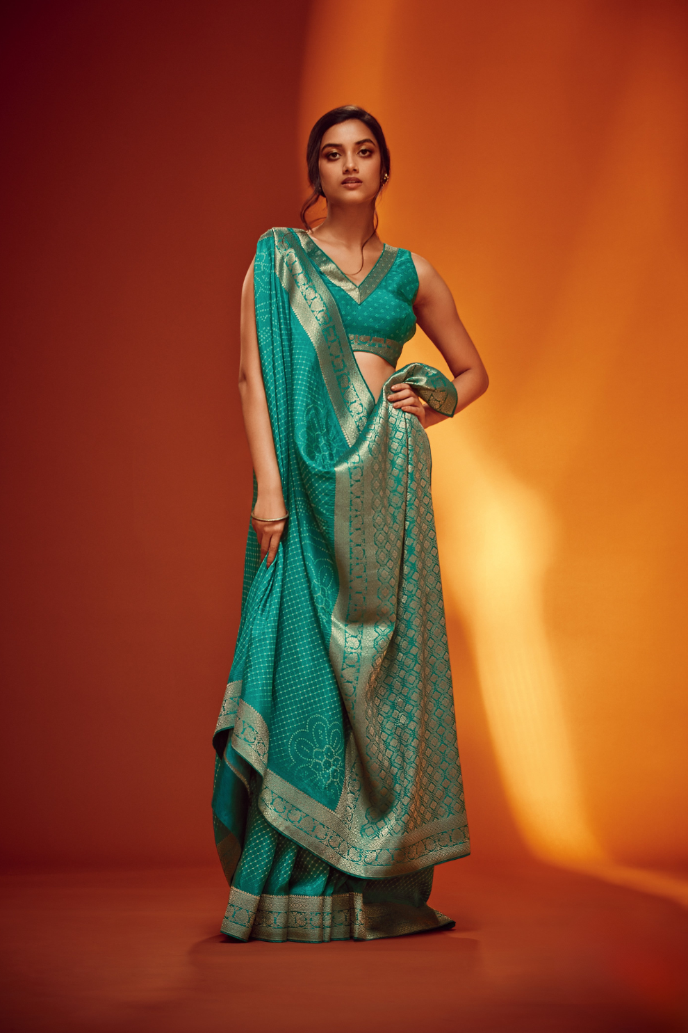 Elegance Redefined in Digitally Printed Silk Saree