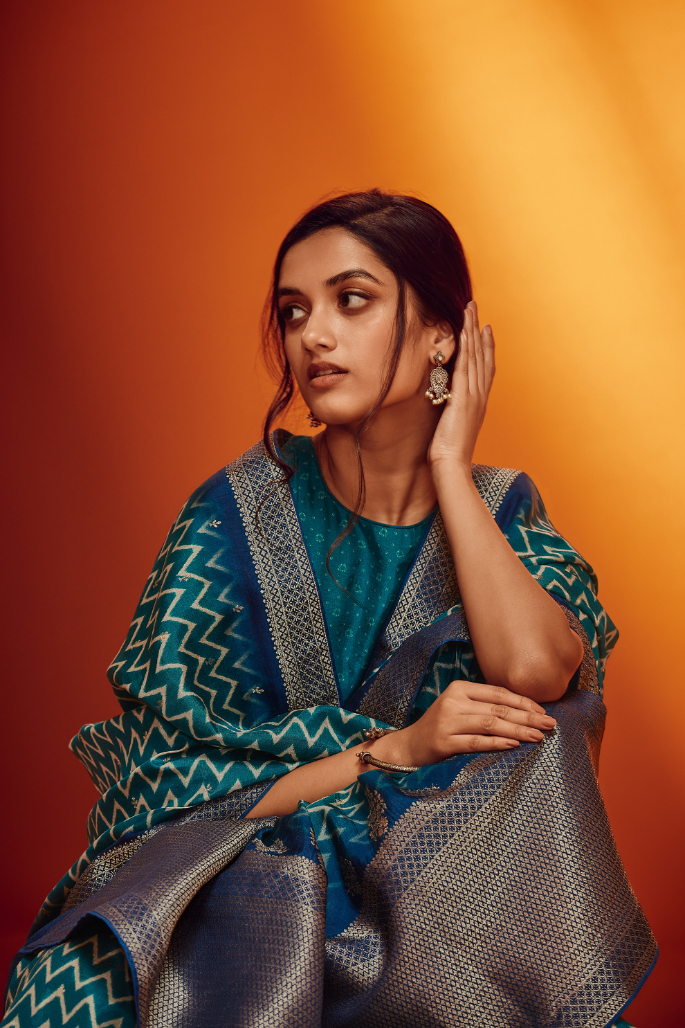 Designer Viscose Woven Saree and Digital Print Blouse