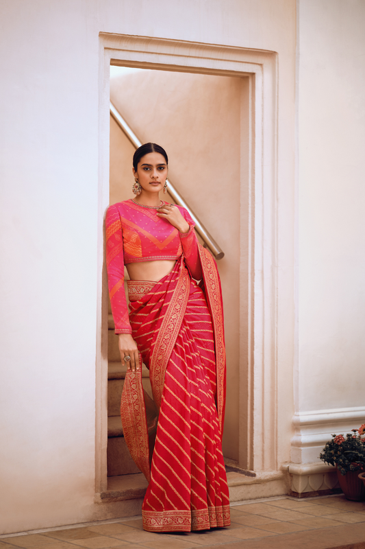 Classic Viscose Silk Saree with Contemporary Digital Print Blouse