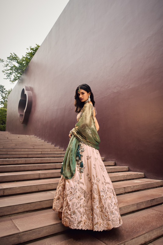 Viscose Fabric Sequins Work Semi-Stitched Lehenga Choli Dupatta