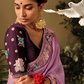 Puce Embroidery Banarasi Dola Silk Designer Saree for Occasions