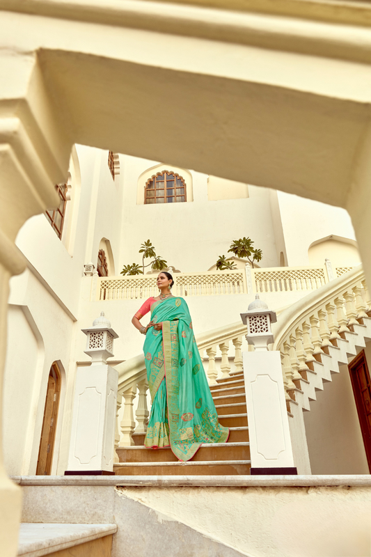 Banarasi Silk Saree with Traditional Zari Weaving Elegance