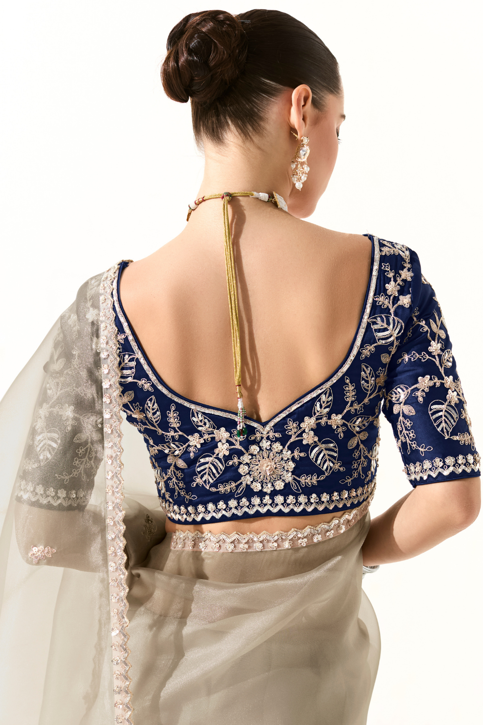 Tissue Silk Saree with Heavy Embroidered Border for Grand Occasions