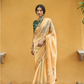 Yellow Soft Tissue Organza Saree with Delicate Border Detailing and Elegant Piping