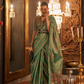Elegant Silk Jacquard Saree with Handloom Weaving Craft