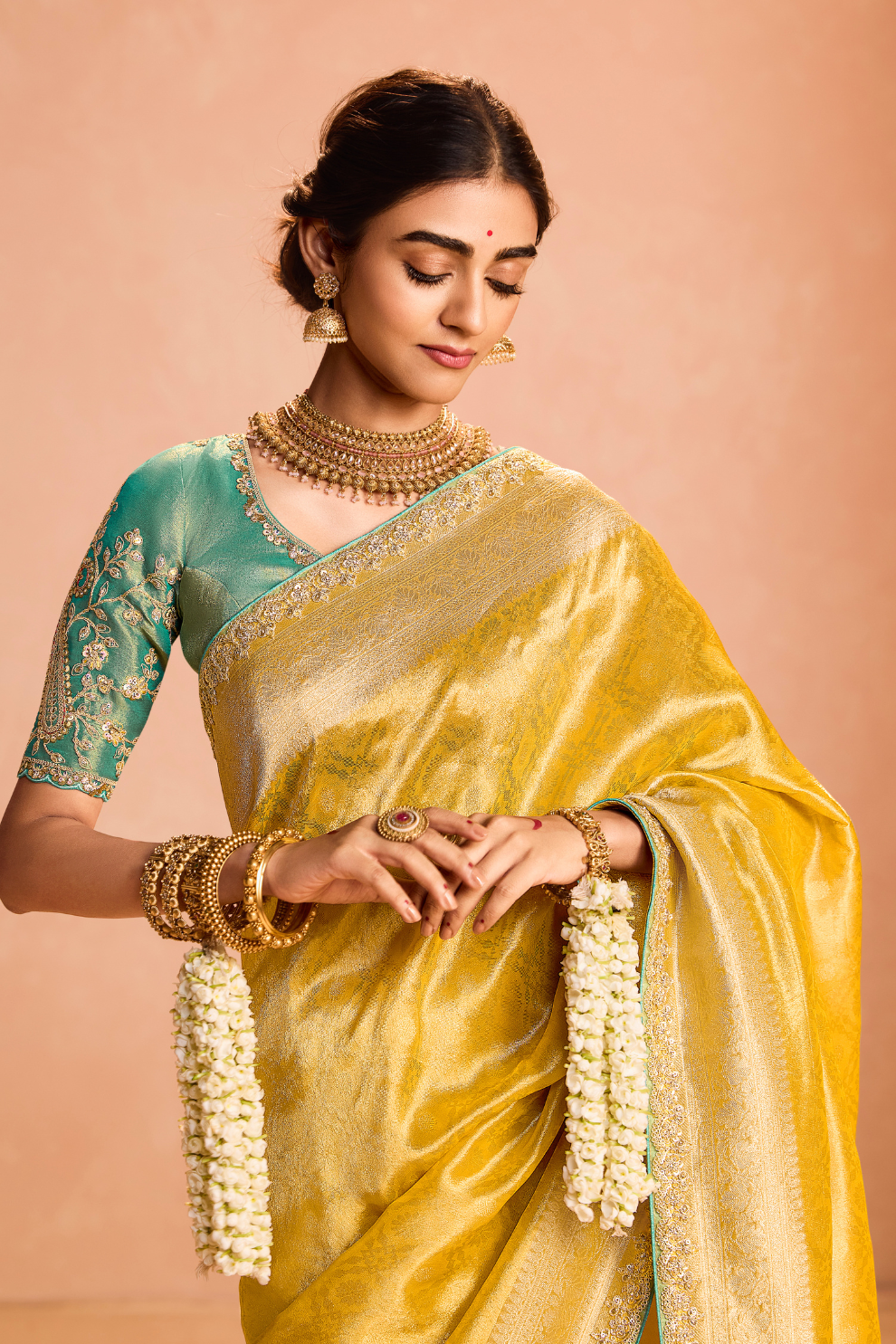 Banarasi Bridal Tissue Silk Saree with Traditional Royal Finish