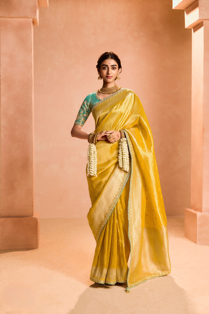 Banarasi Bridal Tissue Silk Saree with Traditional Royal Finish
