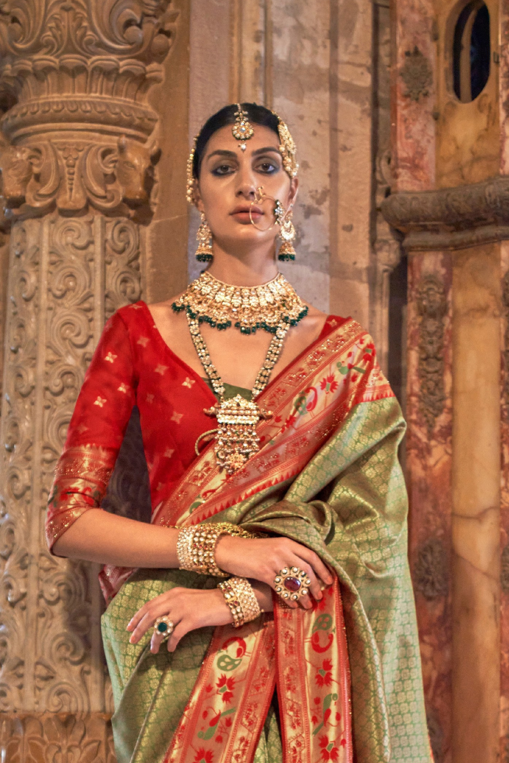 Traditional Patola Silk Saree with Intricate Weaving