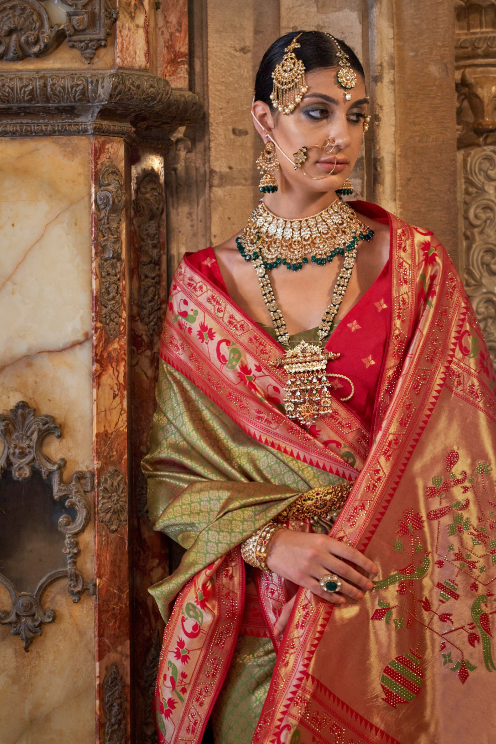 Traditional Patola Silk Saree with Intricate Weaving
