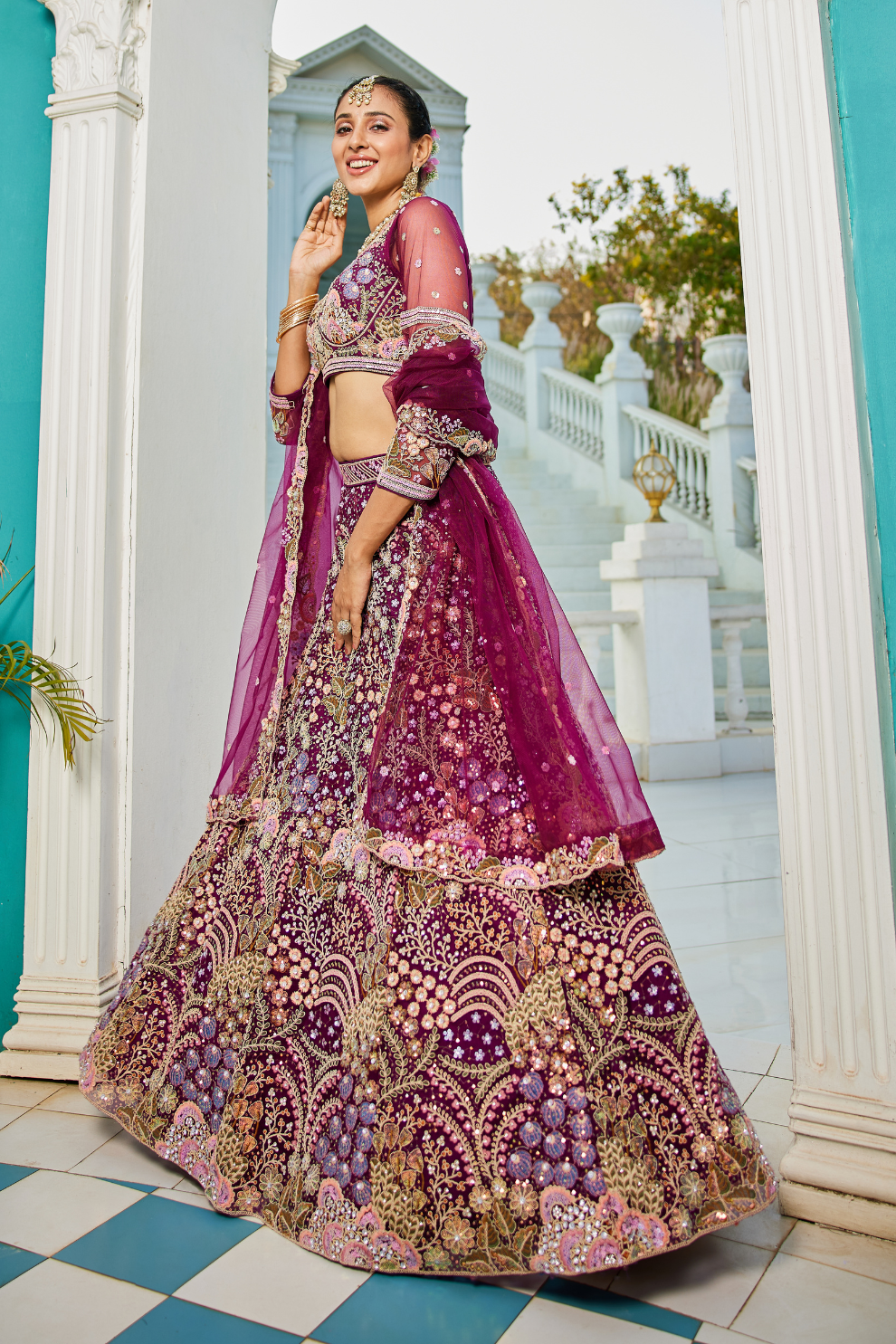 Designer Net Lehenga Choli with Coding and Zarkan Embroidery