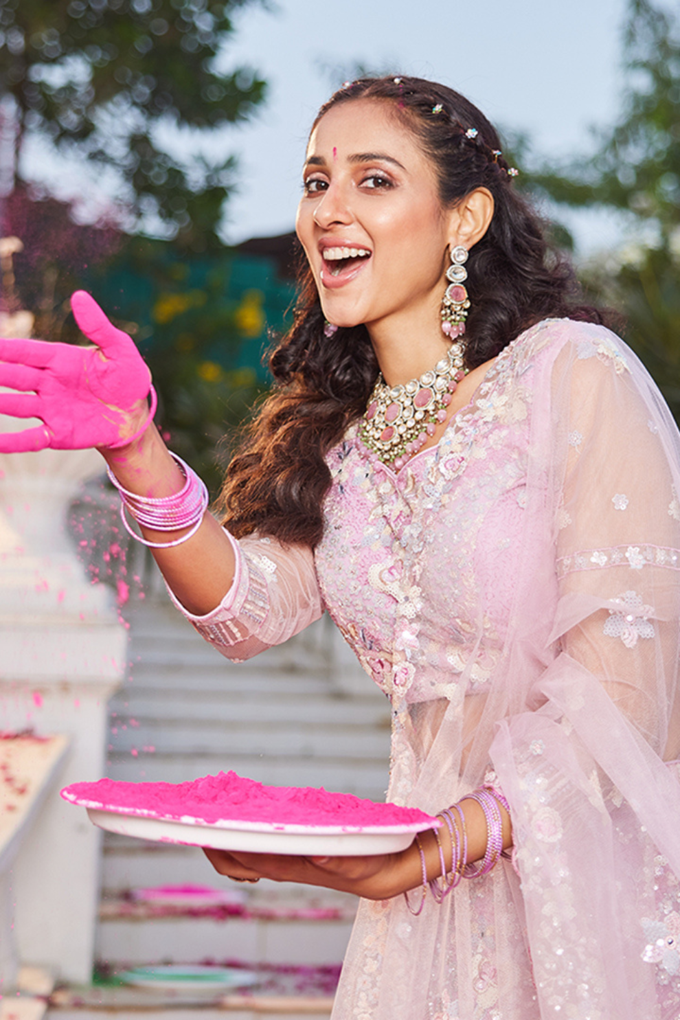 Designer Net Lehenga Choli with Intricate Sequins and Zarkan Work