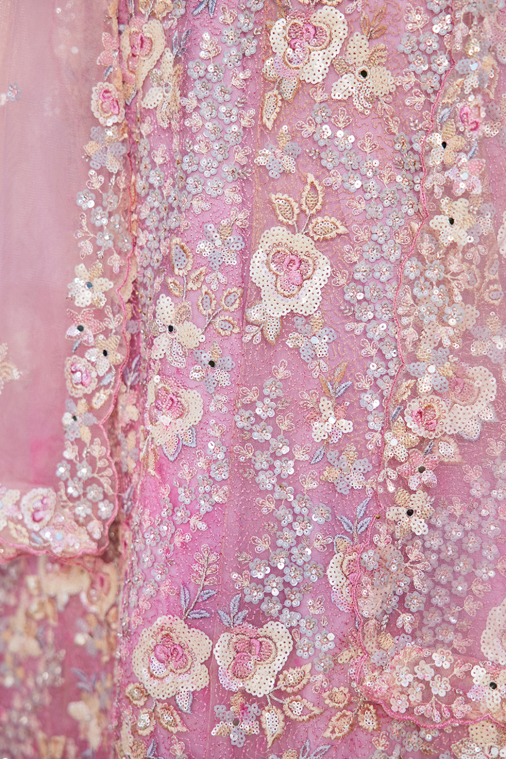 Designer Net Lehenga Choli with Intricate Sequins and Zarkan Work