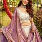 Elegant Tissue Lehenga Choli with Sequins and Thread Embroidery and Matching Dupatta