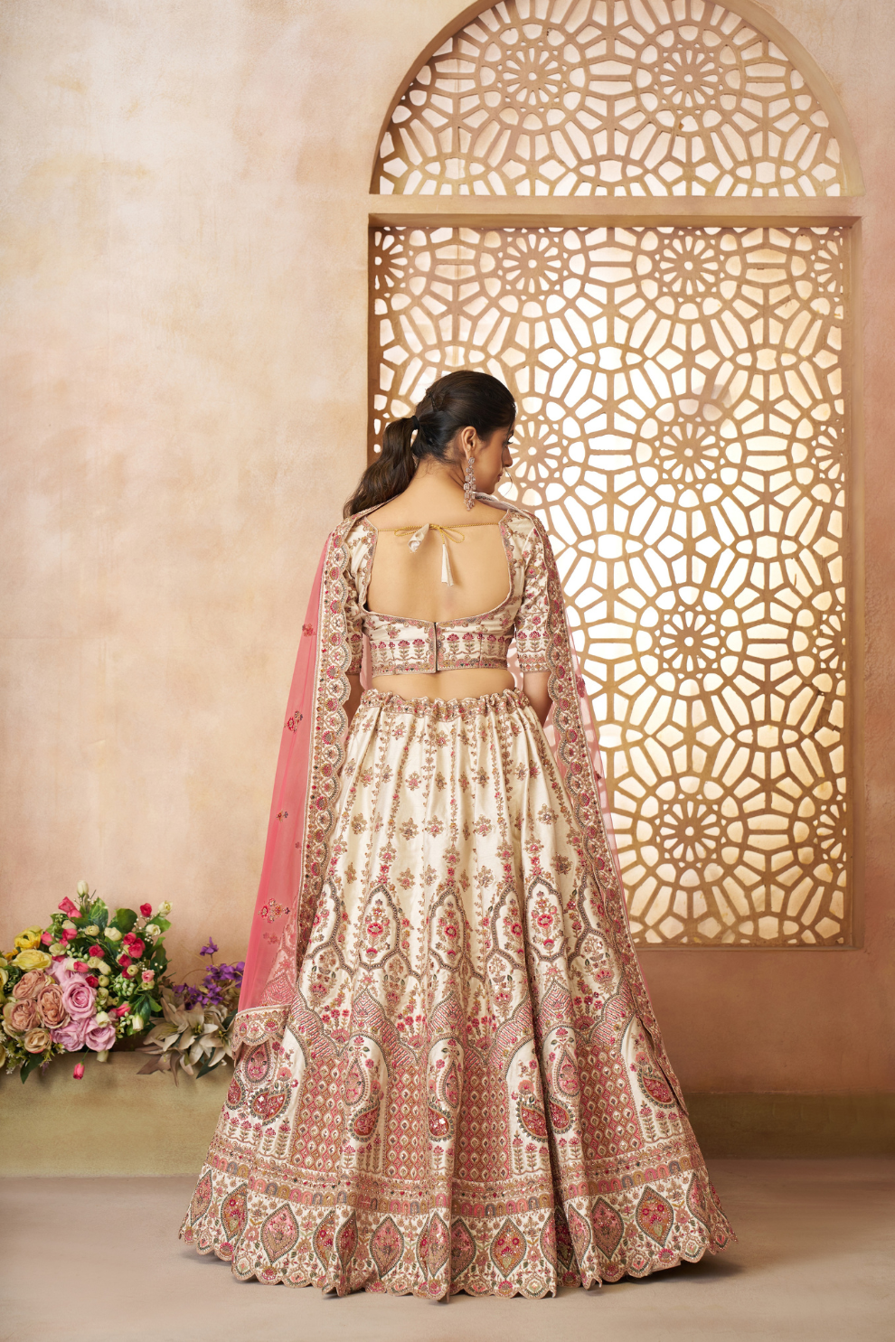 Designer Bridal Lehenga Featuring Imperial Embroidery and Whimsical Patterns