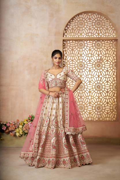 Designer Bridal Lehenga Featuring Imperial Embroidery and Whimsical Patterns