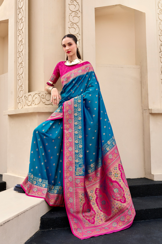 Pure Soft Banarasi Silk Saree Timeless Grace with Royal Zari Weave - LaVante Fashion