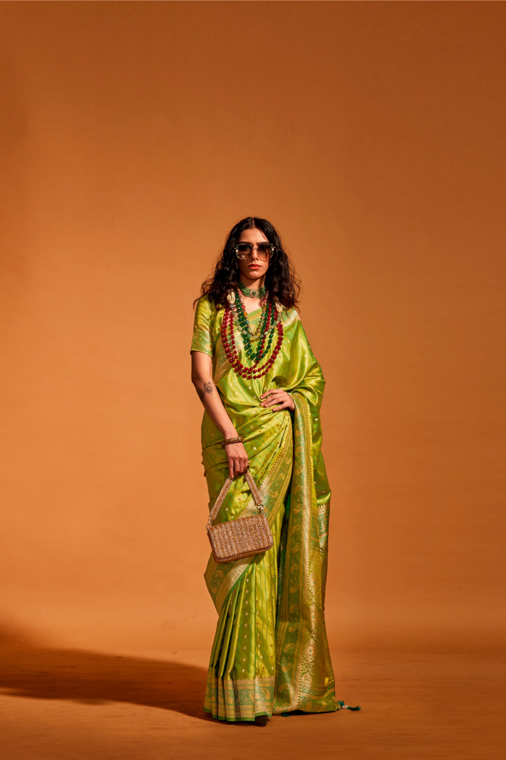 Woven Design Zari Satin Banarasi Saree with Rich Detailing