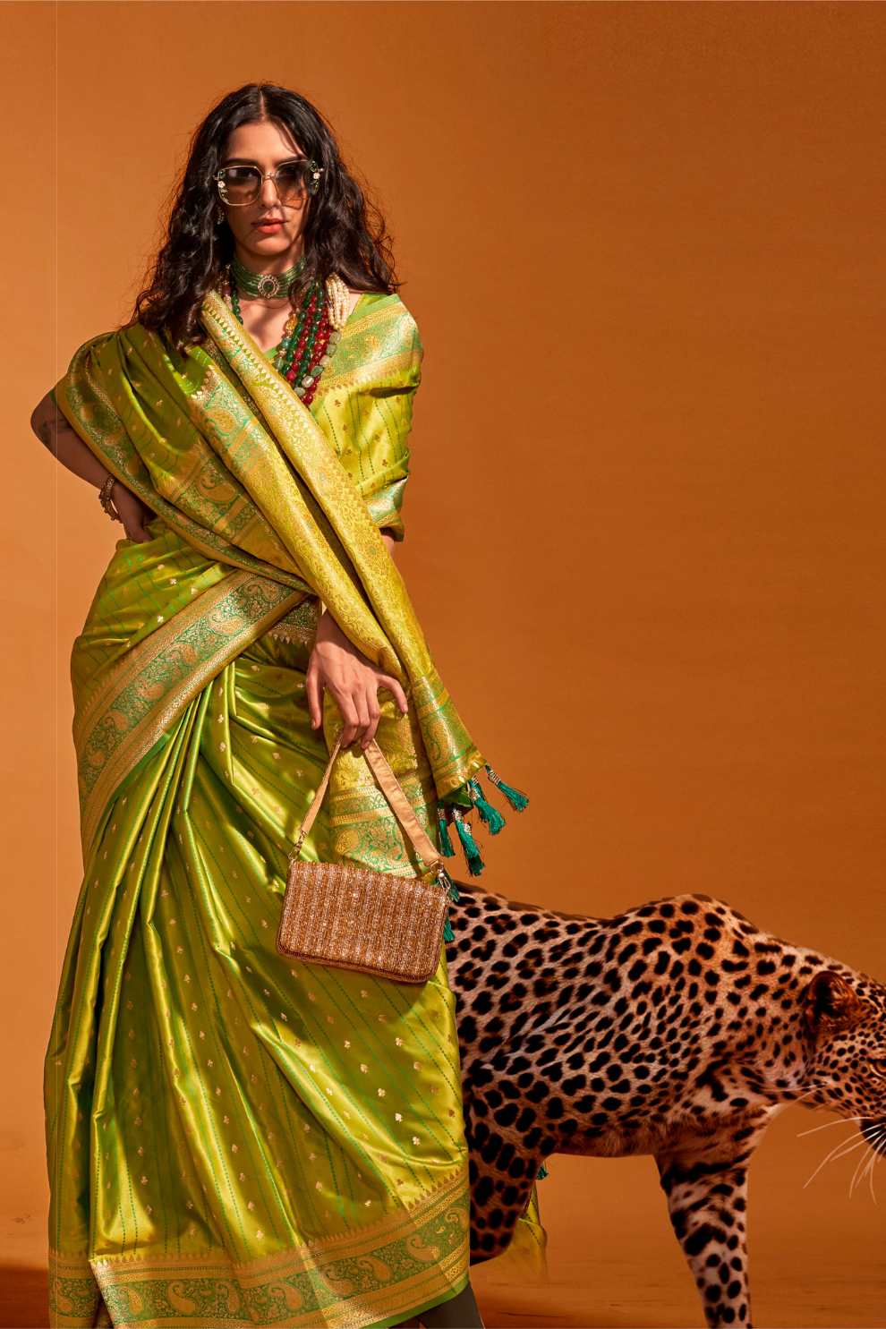 Woven Design Zari Satin Banarasi Saree with Rich Detailing