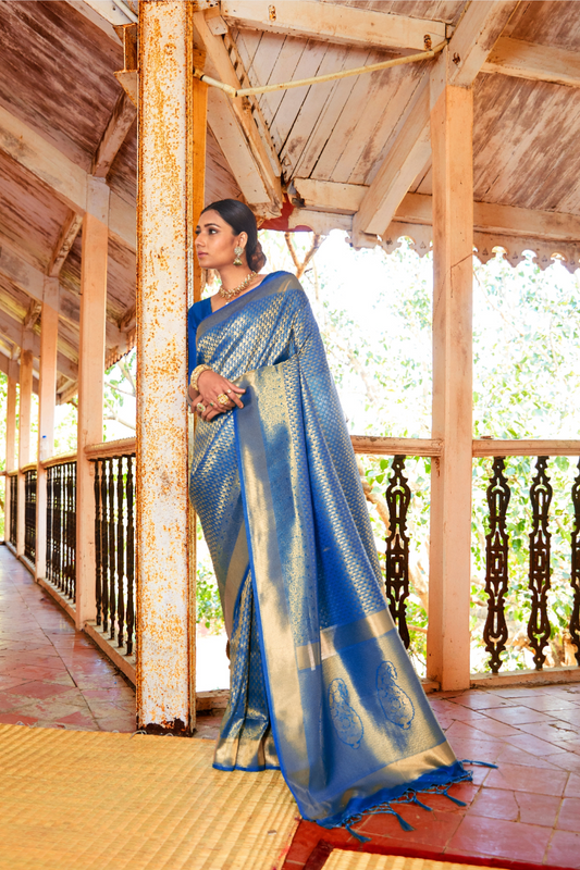 Kanjeevaram Handloom Silk Saree with Rich Traditional Weaving