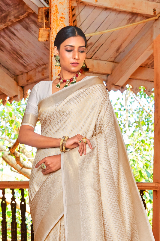 Kanjeevaram Handloom Silk Saree with Rich Traditional Weaving