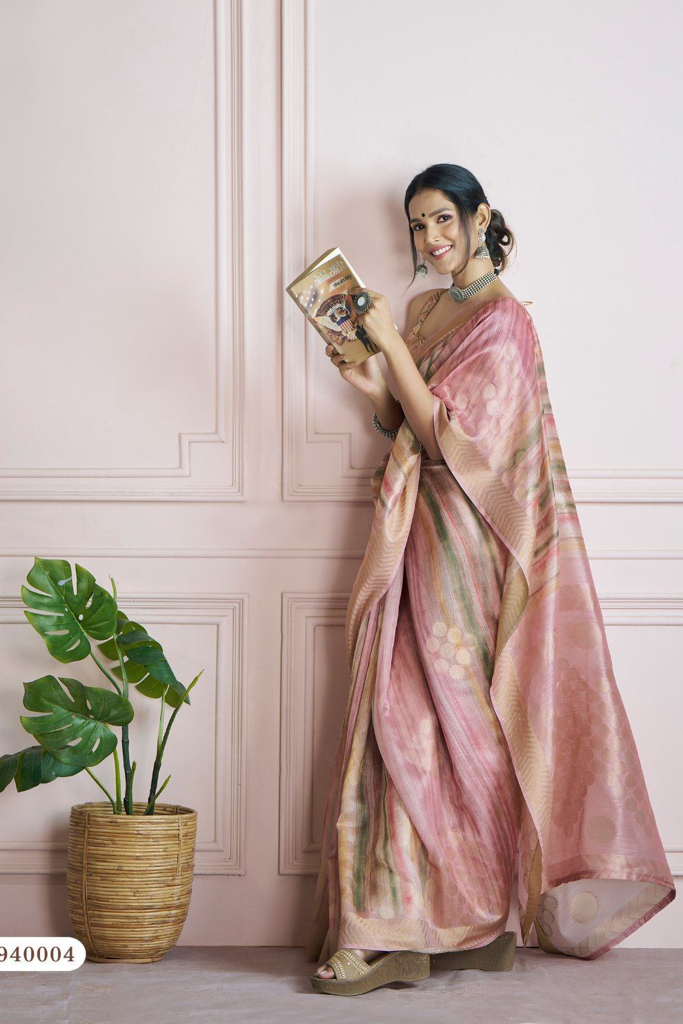 Pure Handloom Khadi Silk Saree with Elegant Digital Print - LaVante Fashion