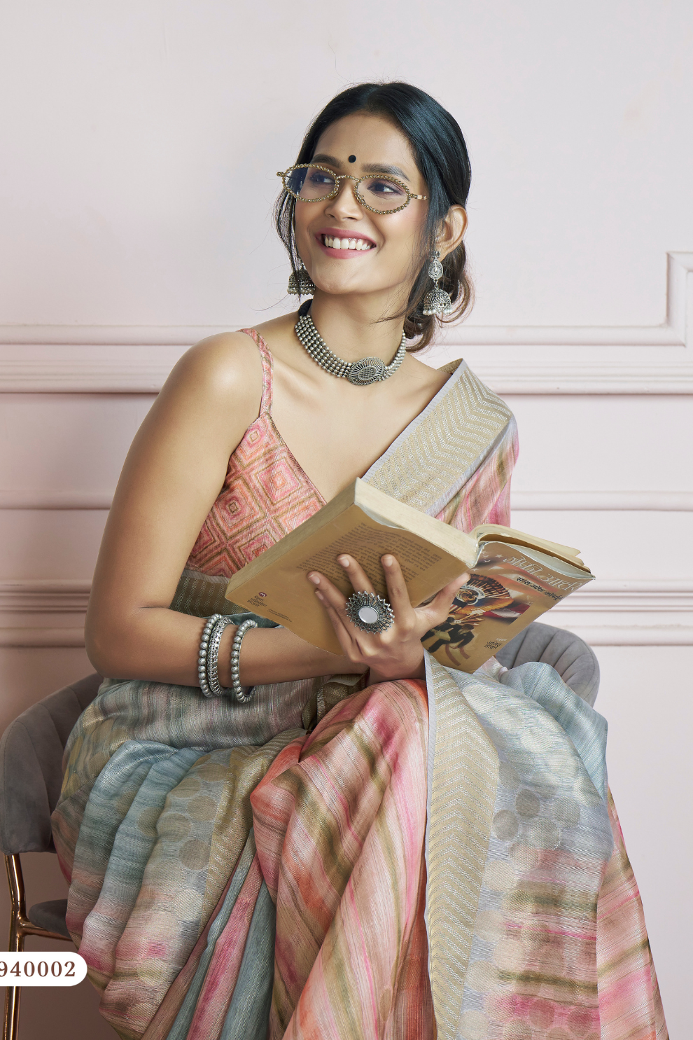 Pure Handloom Khadi Silk Saree with Elegant Digital Print - LaVante Fashion