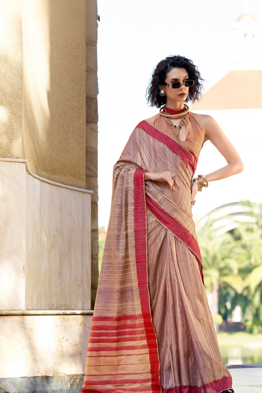 100% Pure Handloom Katan Silk Saree with Traditional Weaving - LaVante Fashion