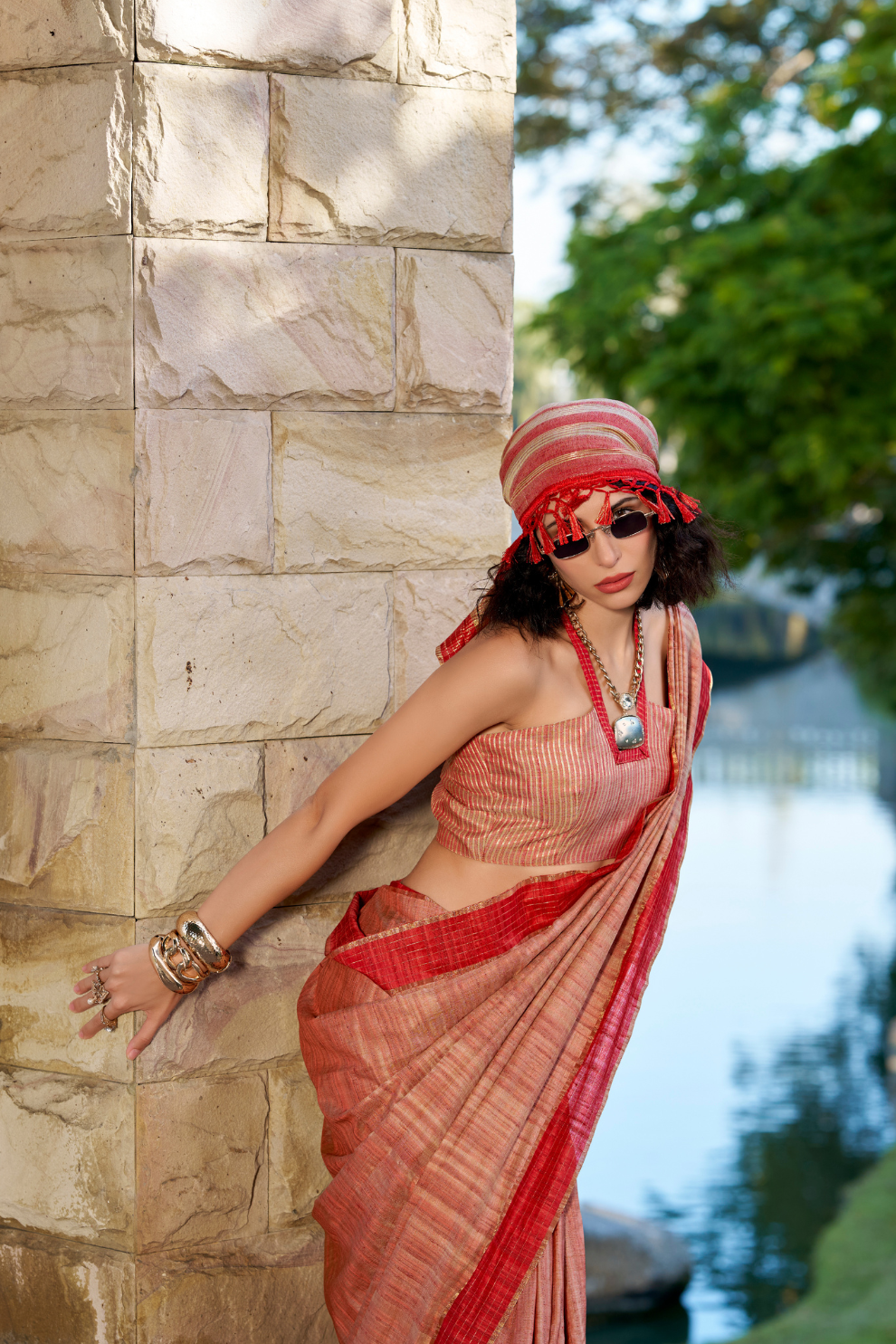 100% Pure Handloom Katan Silk Saree with Traditional Weaving - LaVante Fashion