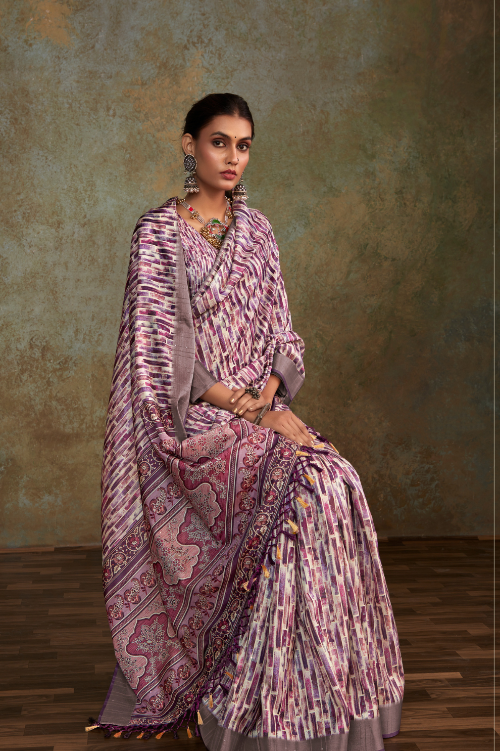 Handloom Fabric with Sequin Weaving & Digital Print - LaVante Fashion