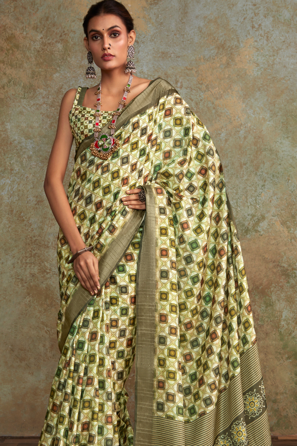 Handloom Fabric with Sequin Weaving & Digital Print - LaVante Fashion