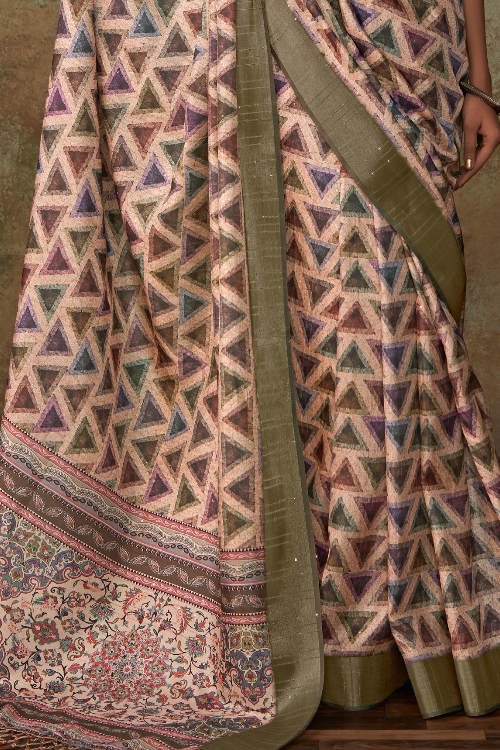 Handloom Fabric with Sequin Weaving & Digital Print - LaVante Fashion