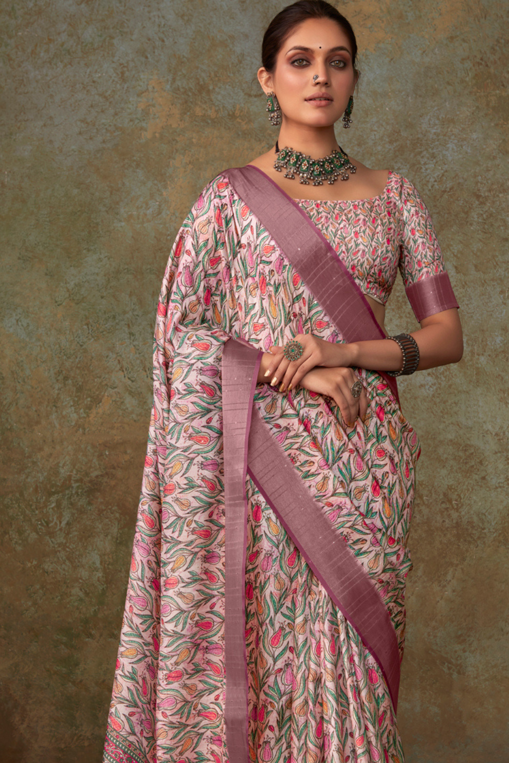 Handloom Fabric with Sequin Weaving & Digital Print - LaVante Fashion
