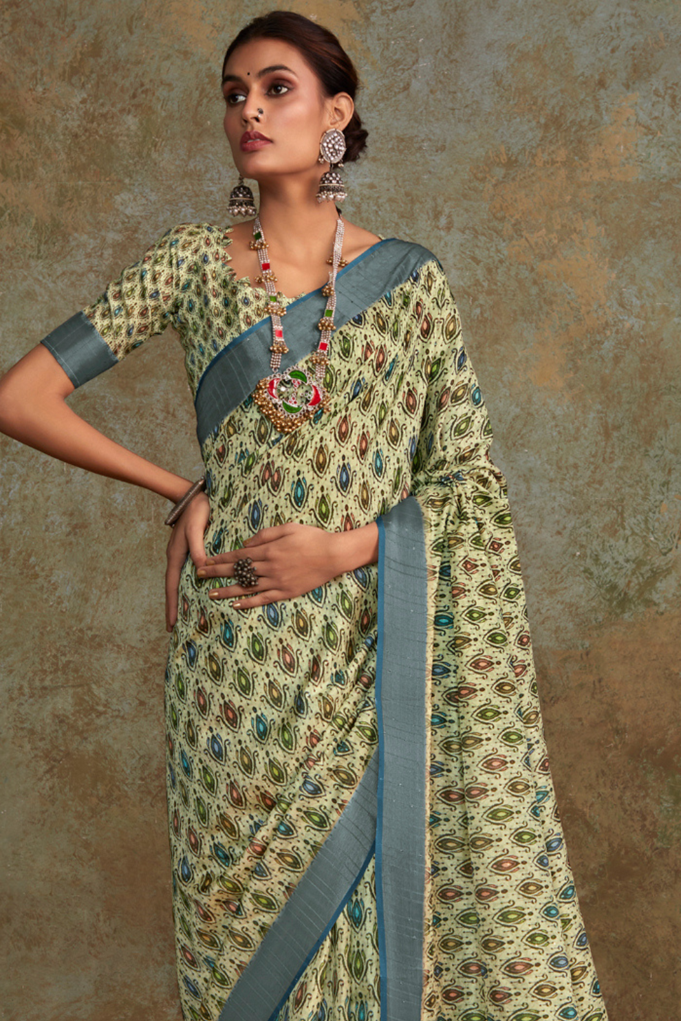 Handloom Fabric with Sequin Weaving & Digital Print - LaVante Fashion
