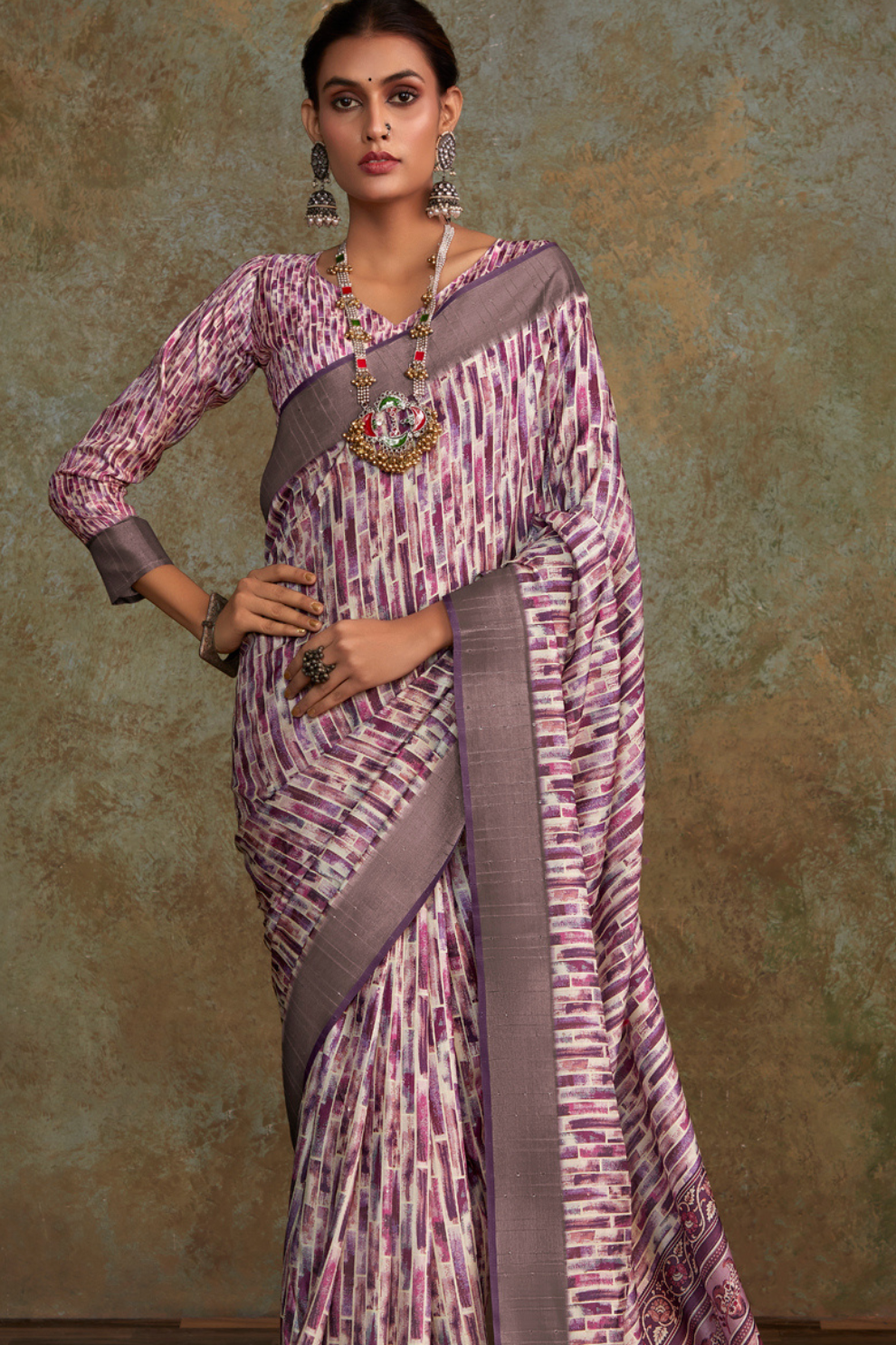 Handloom Fabric with Sequin Weaving & Digital Print - LaVante Fashion