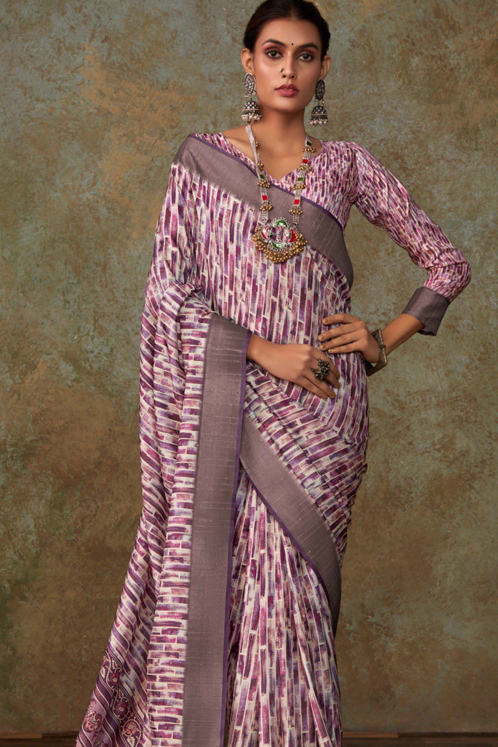 Handloom Fabric with Sequin Weaving & Digital Print - LaVante Fashion