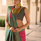 Banarasi P.V. Silk Saree with Exclusive Kanchipuram Weaving Design - LaVante Fashion