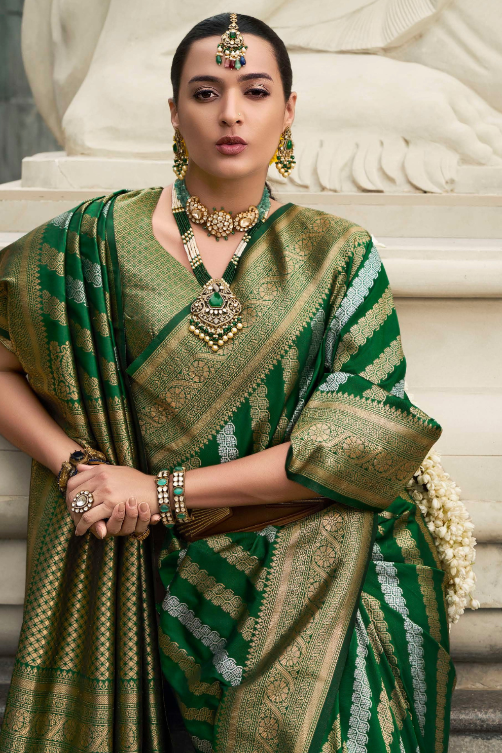 Banarasi P.V. Silk Saree with Exclusive Weaving Jaal Design - LaVante Fashion