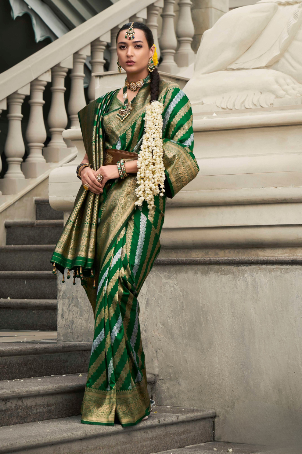 Banarasi P.V. Silk Saree with Exclusive Weaving Jaal Design - LaVante Fashion